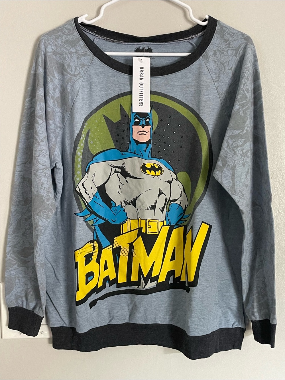 NWT Urban Outfitters DC Comics Batman Rhinestone Graphic Sweatshirt Sz XL